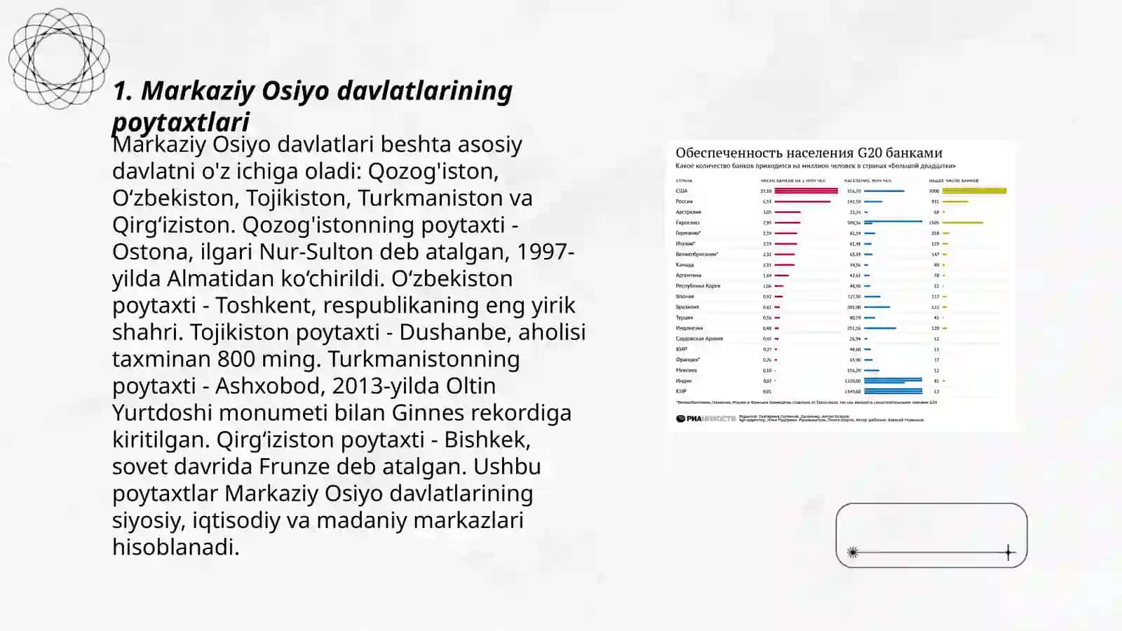 Markaziy Osiyo davlatlari poytaxtlari va davlat ramzlari 3