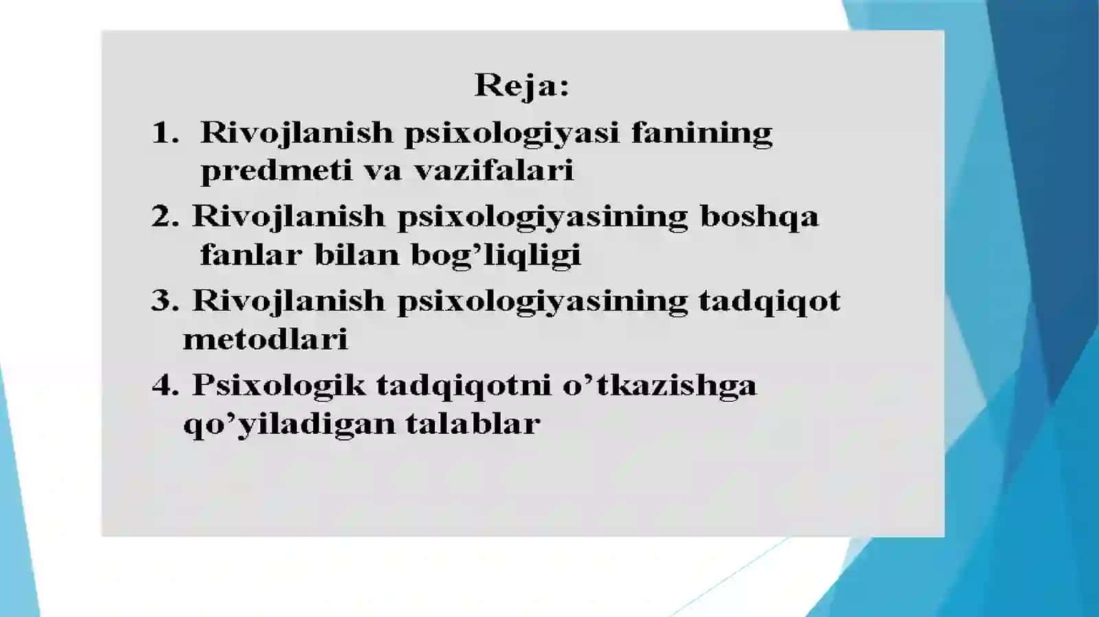 PEDAGOGIKA VA PSIXOLOGIYA YUNALSHIPP;22;01 GURUX 1 KURS TALABASI YOQUBOVA NOZIMANING RIVOJLANISH PSIXOLOGIYASIDAN MUSTAQIL ISHI 3