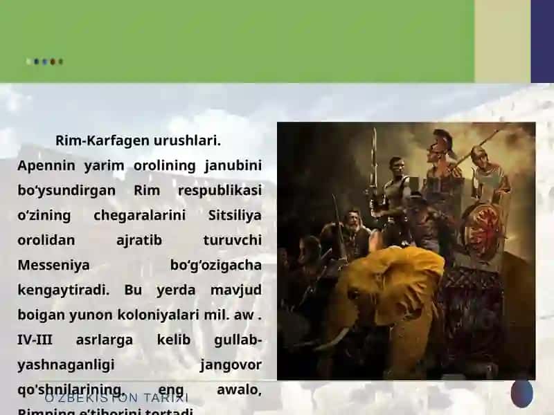 Mill.avv.III-II asrlarda Rim respublikasi. Rim respublikasi inqirozi va ilk imperiya 3