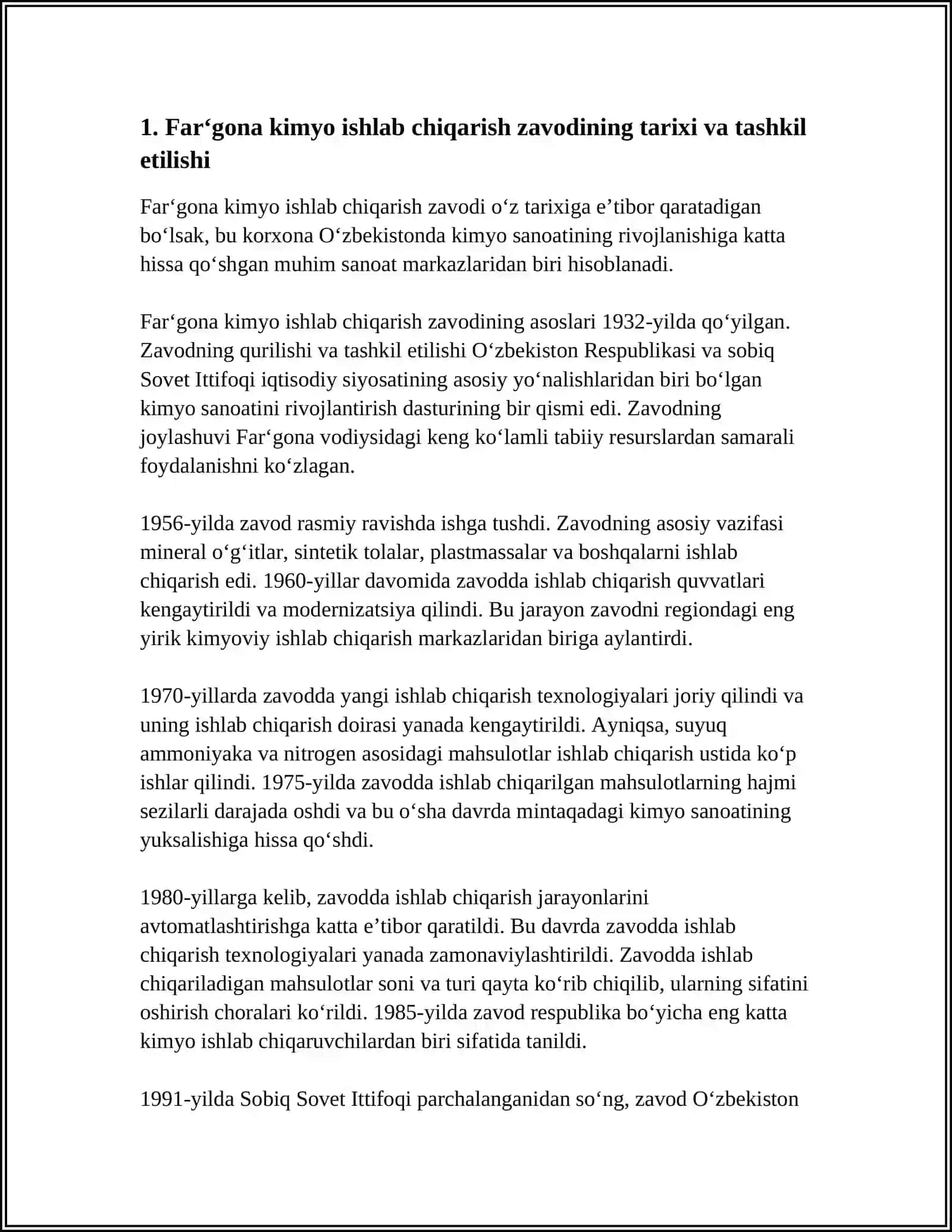 FARĞONA KIMYO ISHLAB CHIQARISH ZAVODI 3