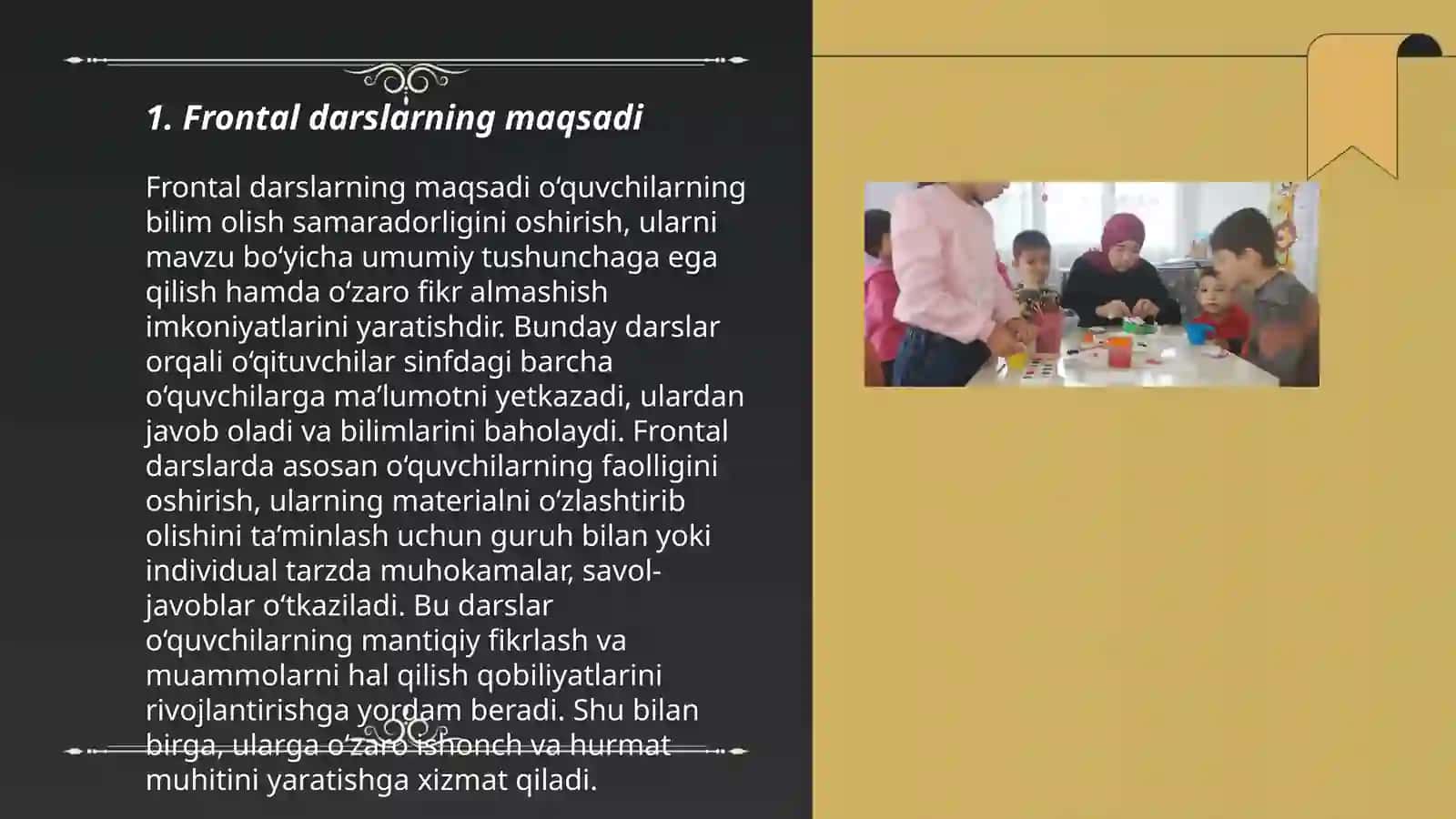 Tarbiyachining frontal mashg`ulotlarni tashkil etish jarayonini kuzatish va tahlil qilish 3