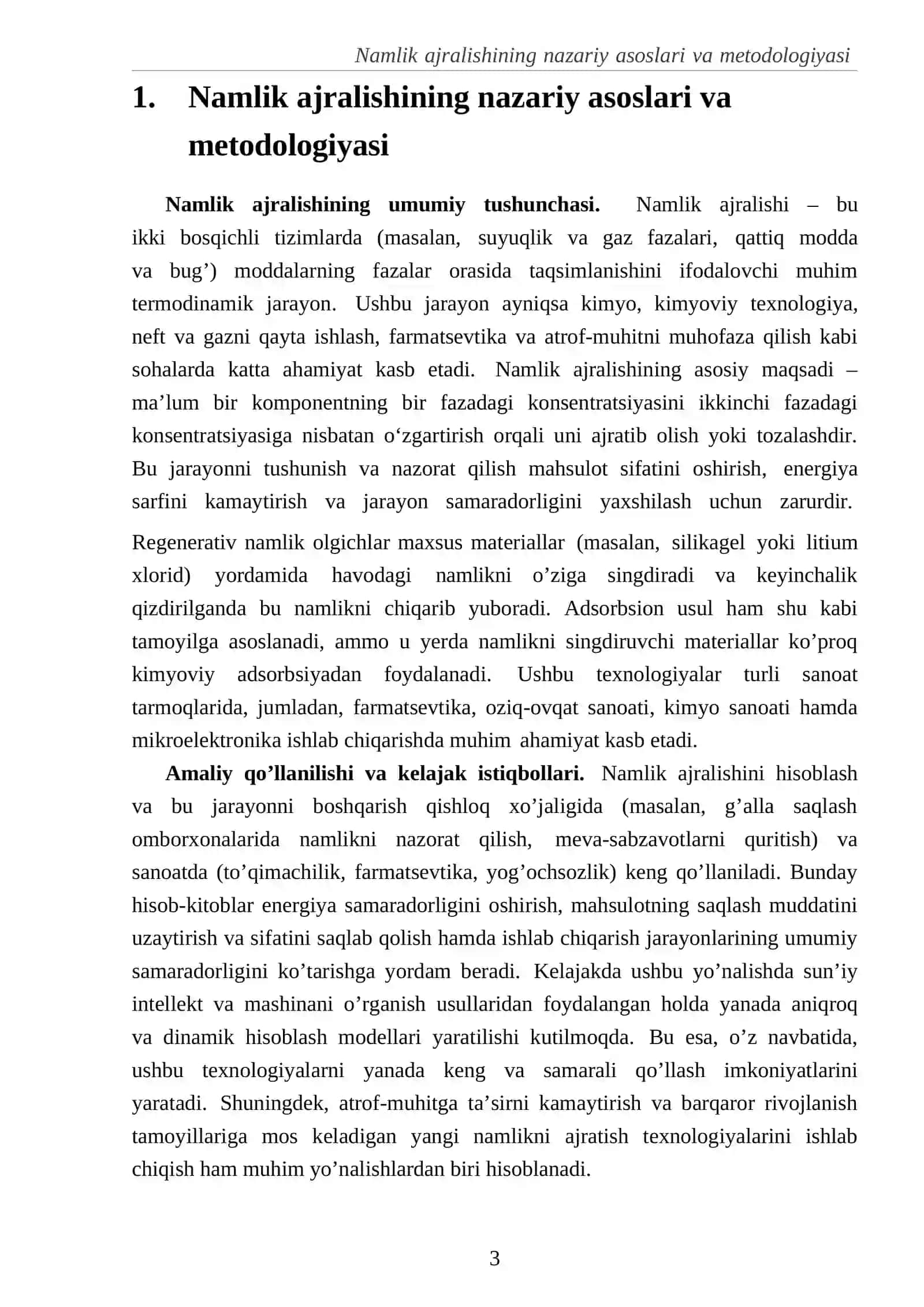 Namlik ajralishining nazariy asoslari va metodologiyasi 3