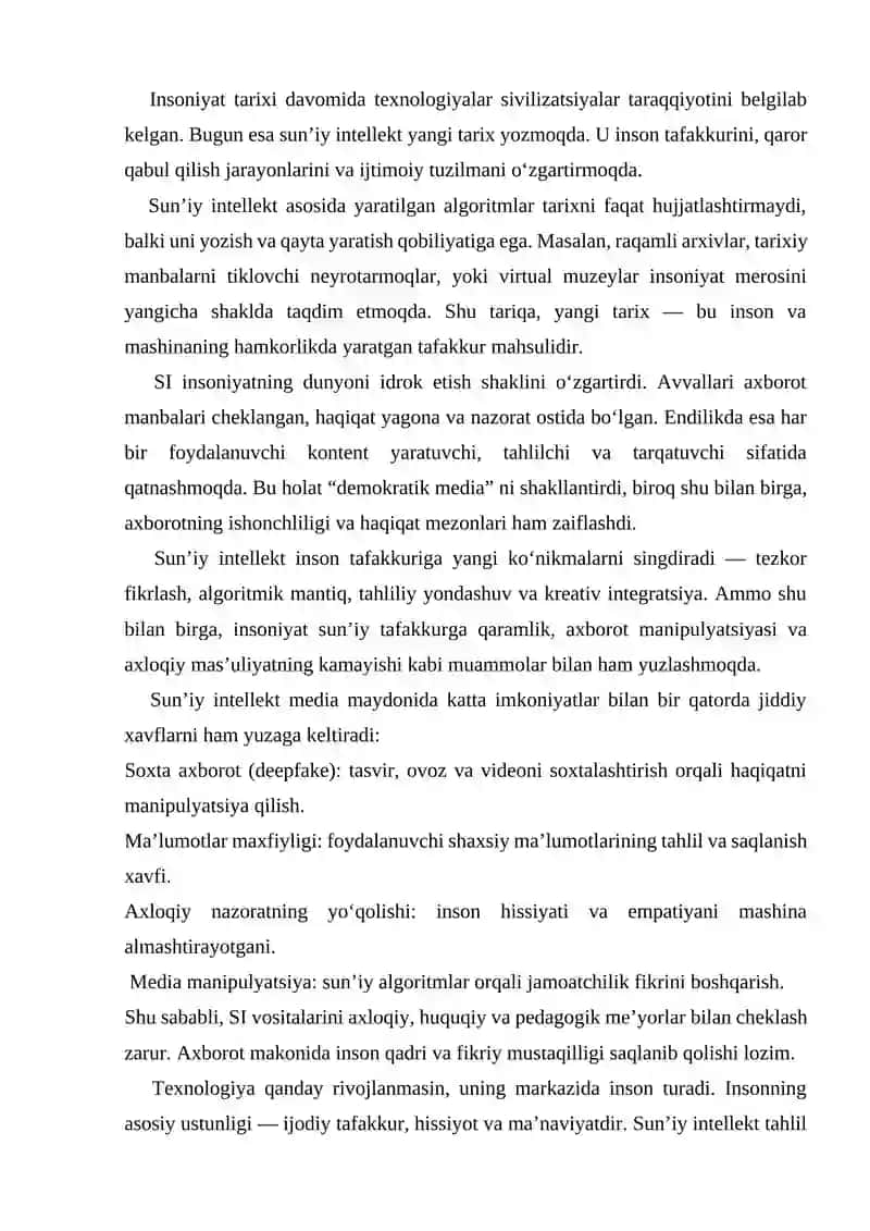 Sun’iy Intellektning O'rn va Ro'li 3