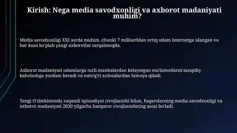 Media savodxonlik va axborot madaniyati 3