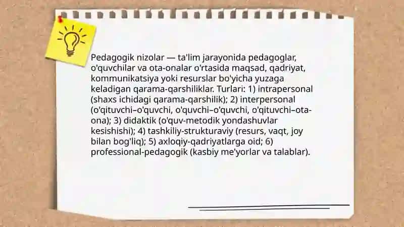 Pedagogik nizolar va ularni bartaraf etish texnologiyasi 3