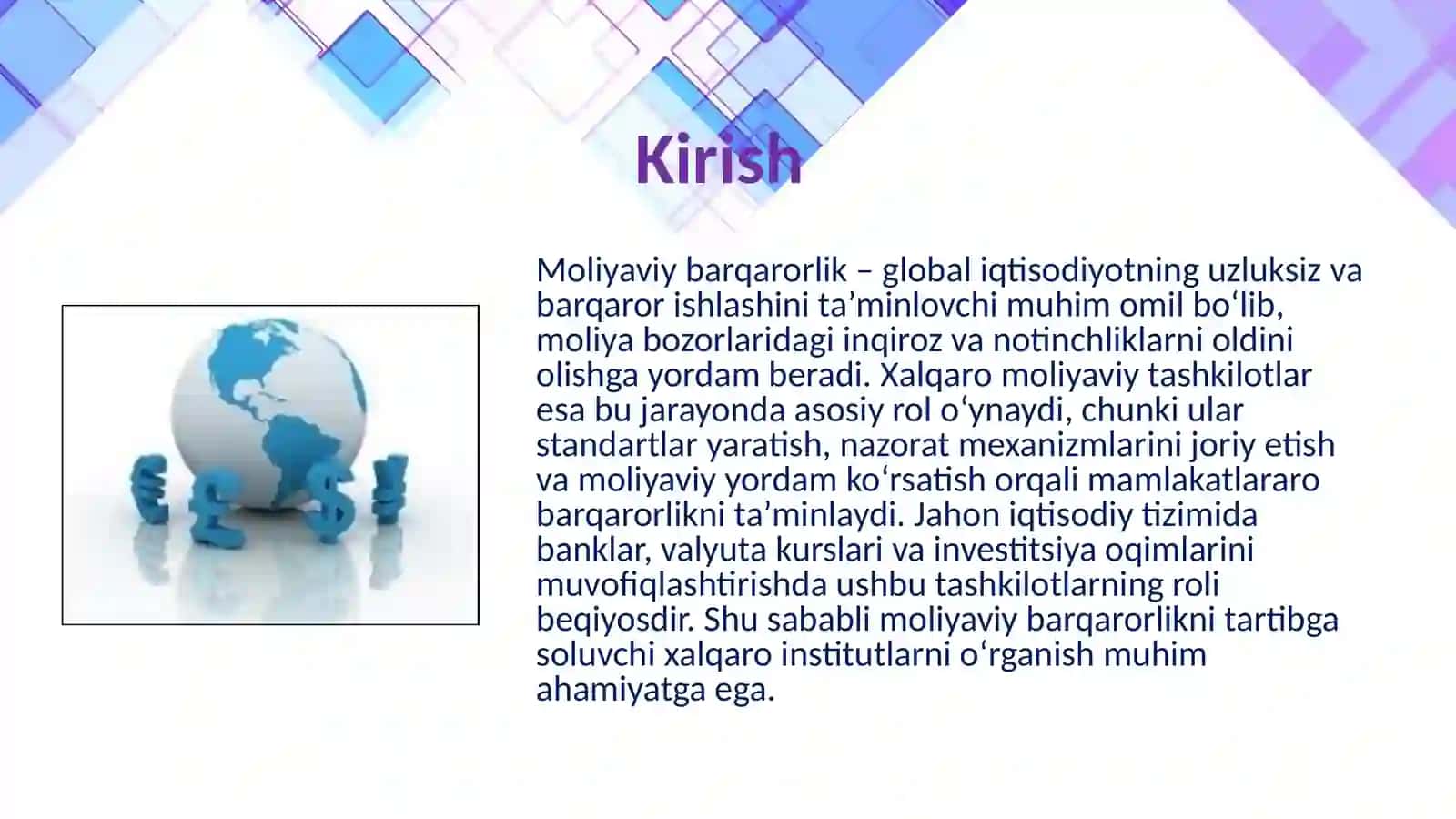Moliyaviy barqarorlikni tartibga soluvchi xalqaro tashkilotlar 3