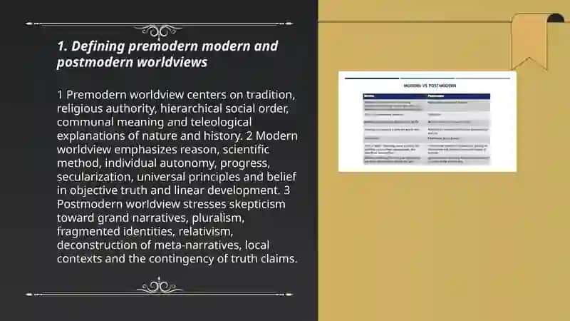 Premodern, Modern, or Postmodern Worldviews 3