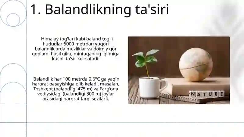 Iqlim.Iqlimni hosil qiluvchi omillar va iqlim mintaqalari 3