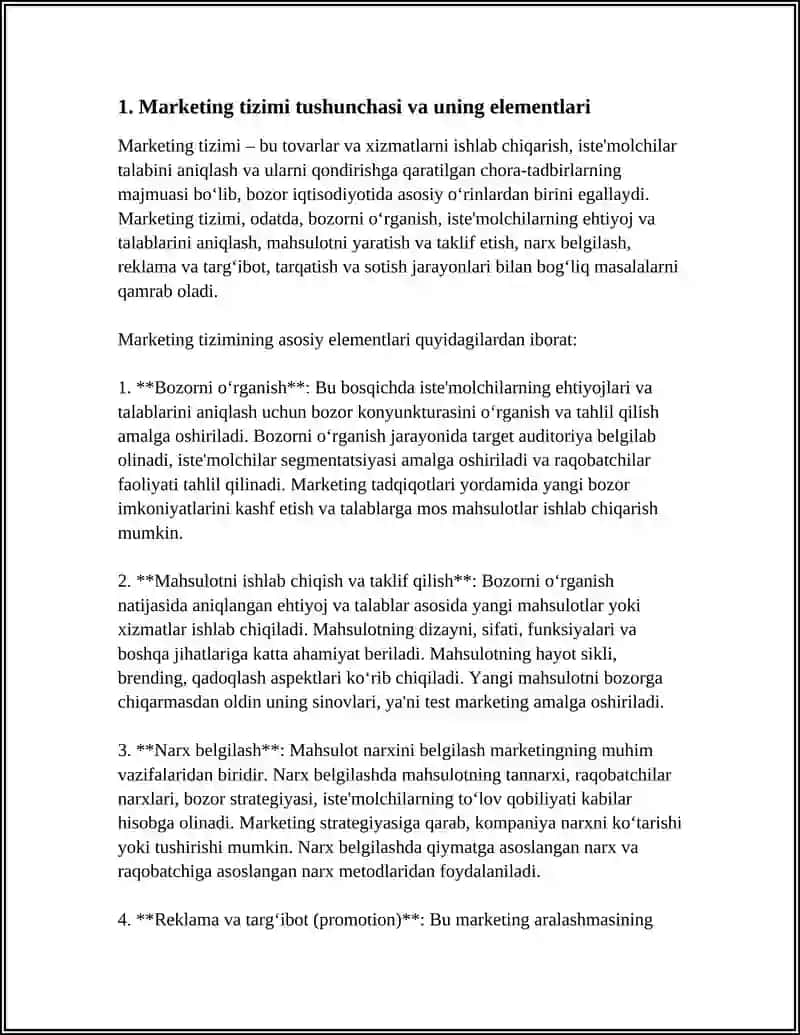 MARKETING TIZIMI HAQIDA TUSHUNCHA VA TAMOQ MARKETINGLARI 3