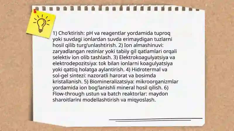 Tuproq va suvdagi ion bogʻlanishli birikmalarni ishlab chiqarish 3