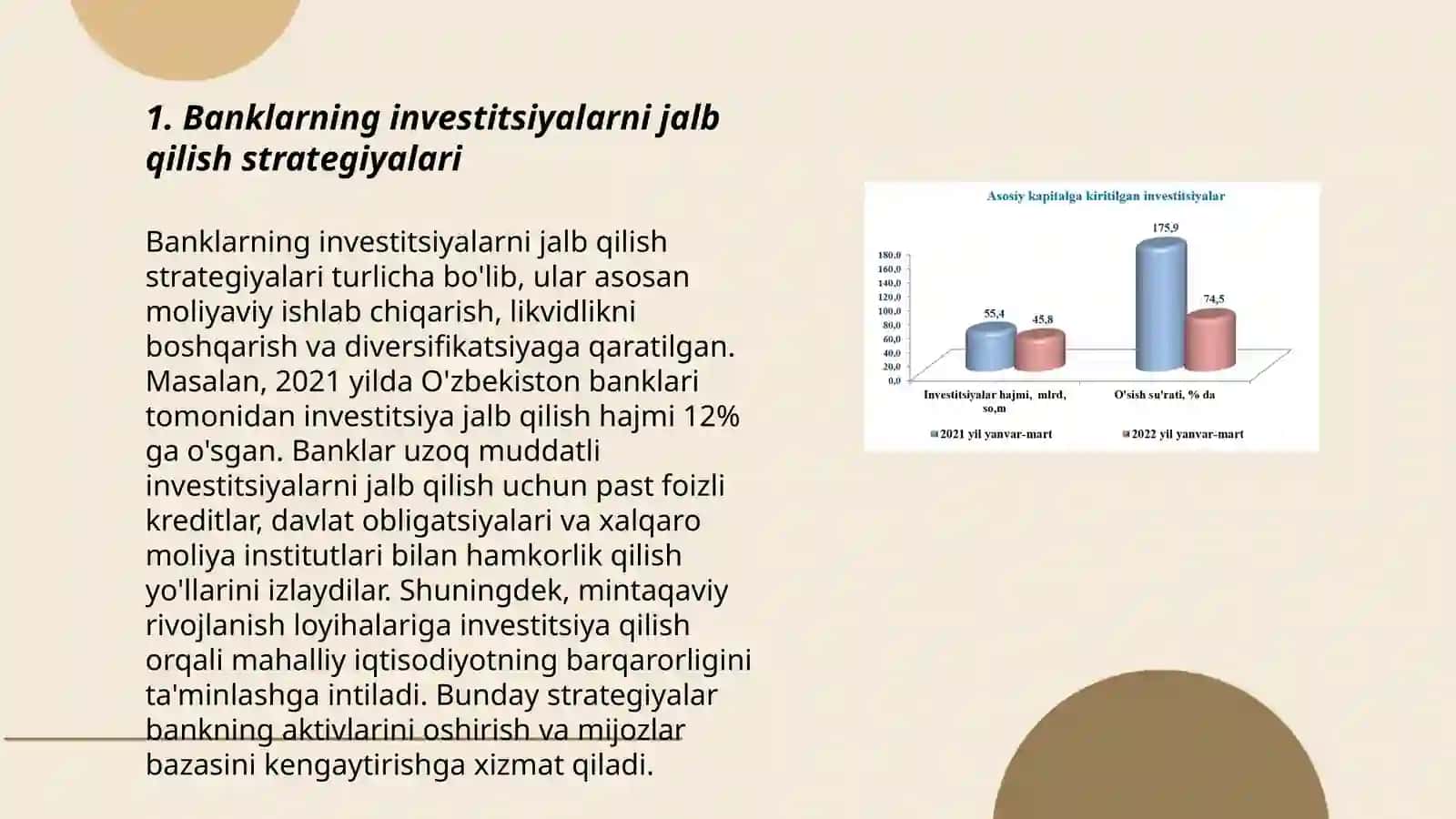 Banklardagi investitsiya faoliyati va investitsiya siyosati 3