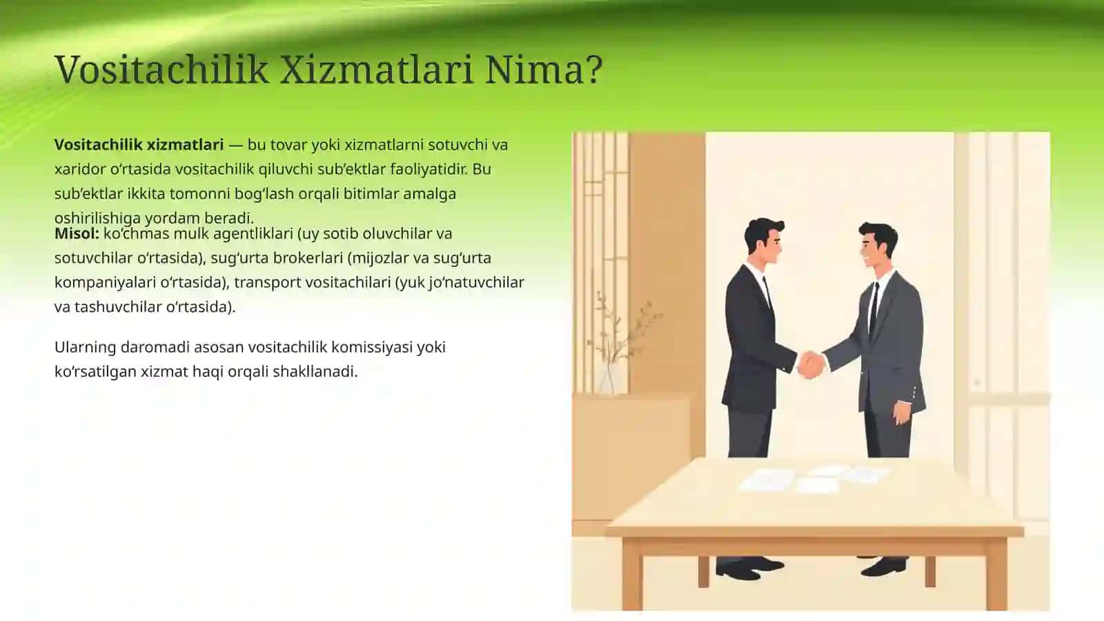 Vositachilik Xizmatlarini Ko’rsatuvchi Sub’ektlarda buxgalteriya hisobi 3