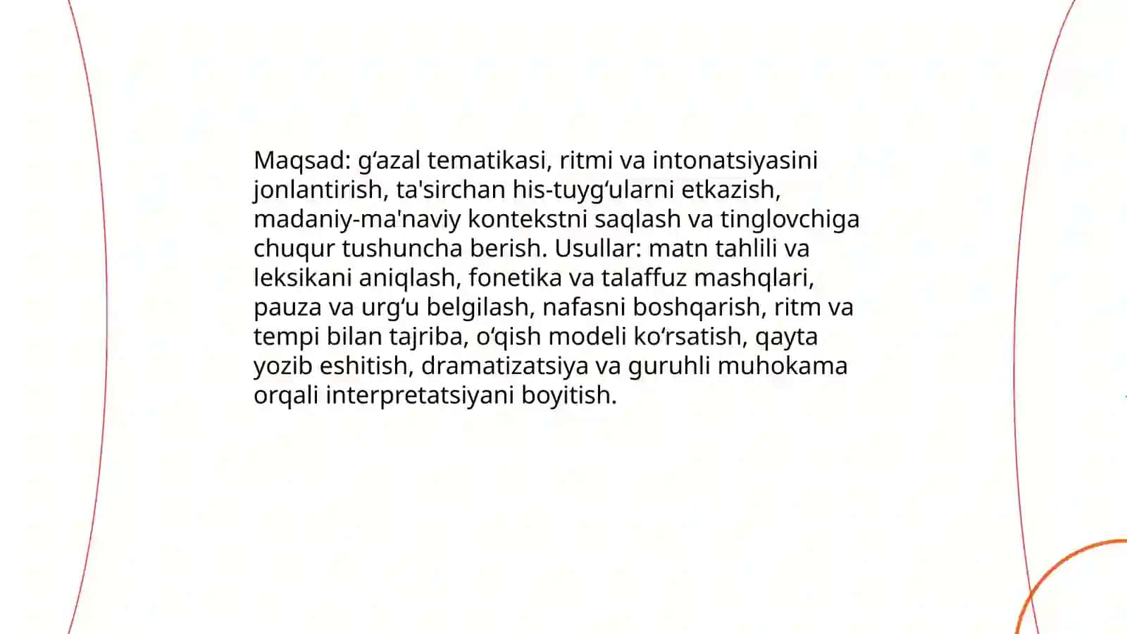 Jahon Otin Uvaysiy g‘azallarini ifodali o‘qish va sharhlash 3