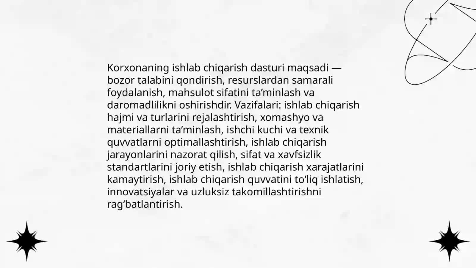 Korxonaning ishlab chiqarish dasturini tuzish 3