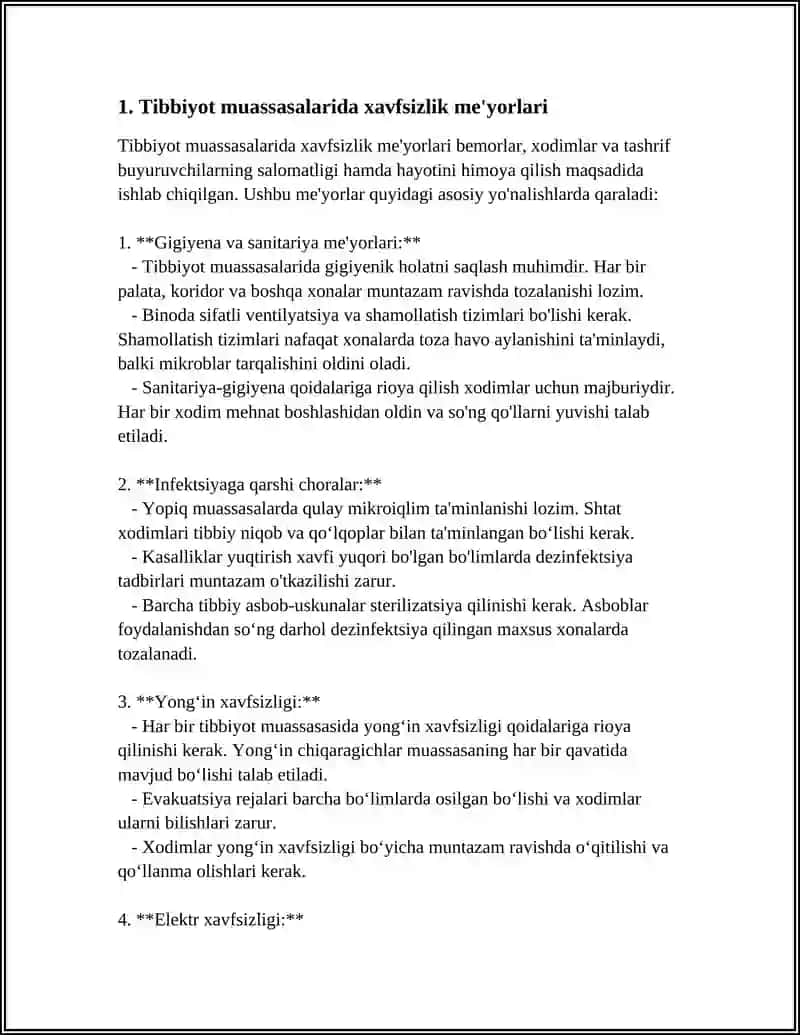 REFERAT Mavzu: TIBBIY XODIMLAR XAVFSIZLIGI.BEMORLAR XAVFSIZLIGI. 3