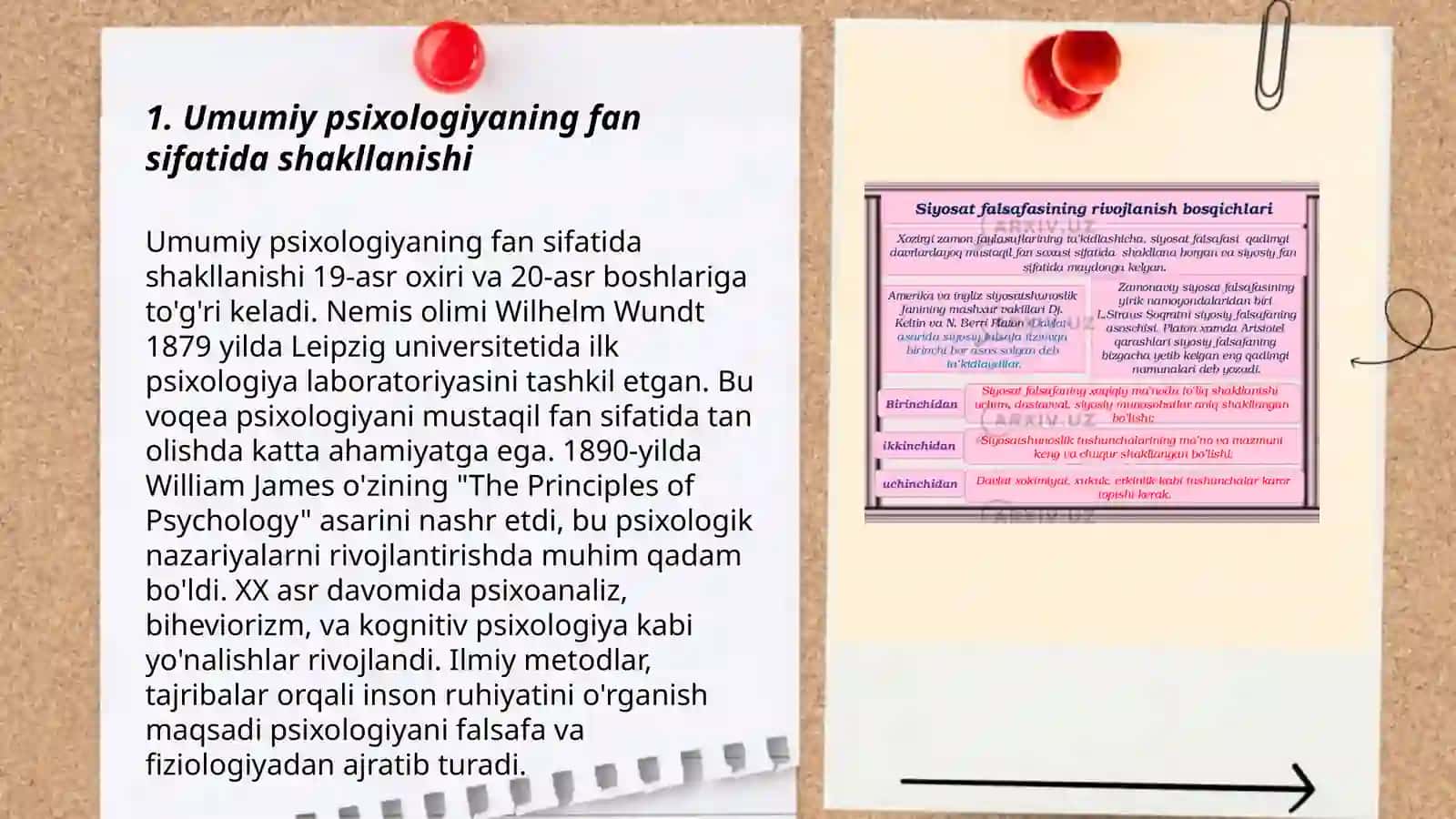 Umumiy psixologiya mustaqil fan sifatida vujudga kelishi, uning rivojlanish tarixi va hozirgi holati 3