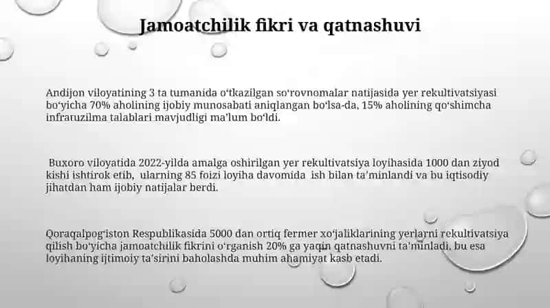 Yer tuzishda xisobga olinadigan iqtisodiy va ijtimoiy sharoitlar 3