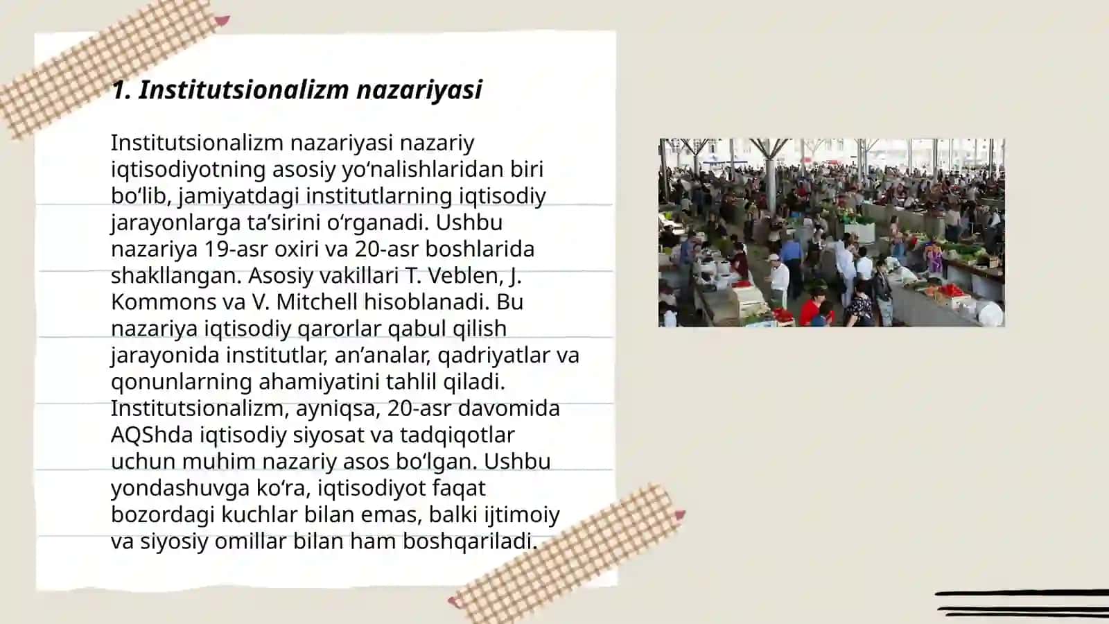 Institutsionalizm va nomukammal raqobatli bozor nazariyalari 3
