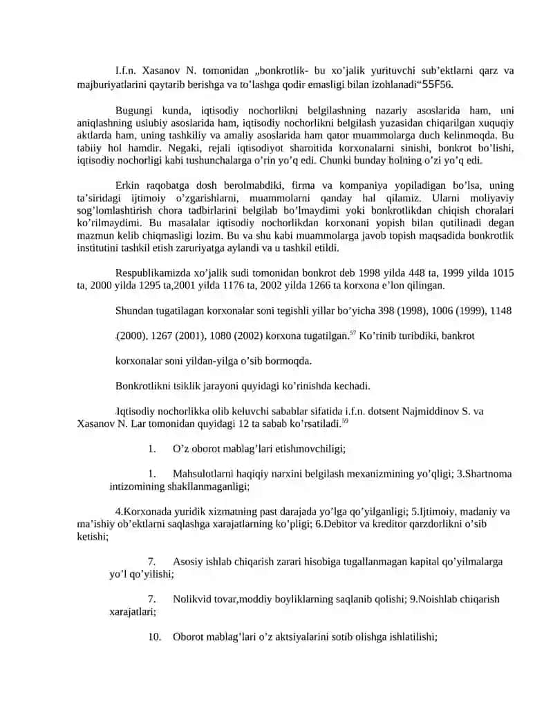 Iqtisodiy nochor firma va kompaniyalar faoliyatini tahlil qilishni xususiyatlari 3