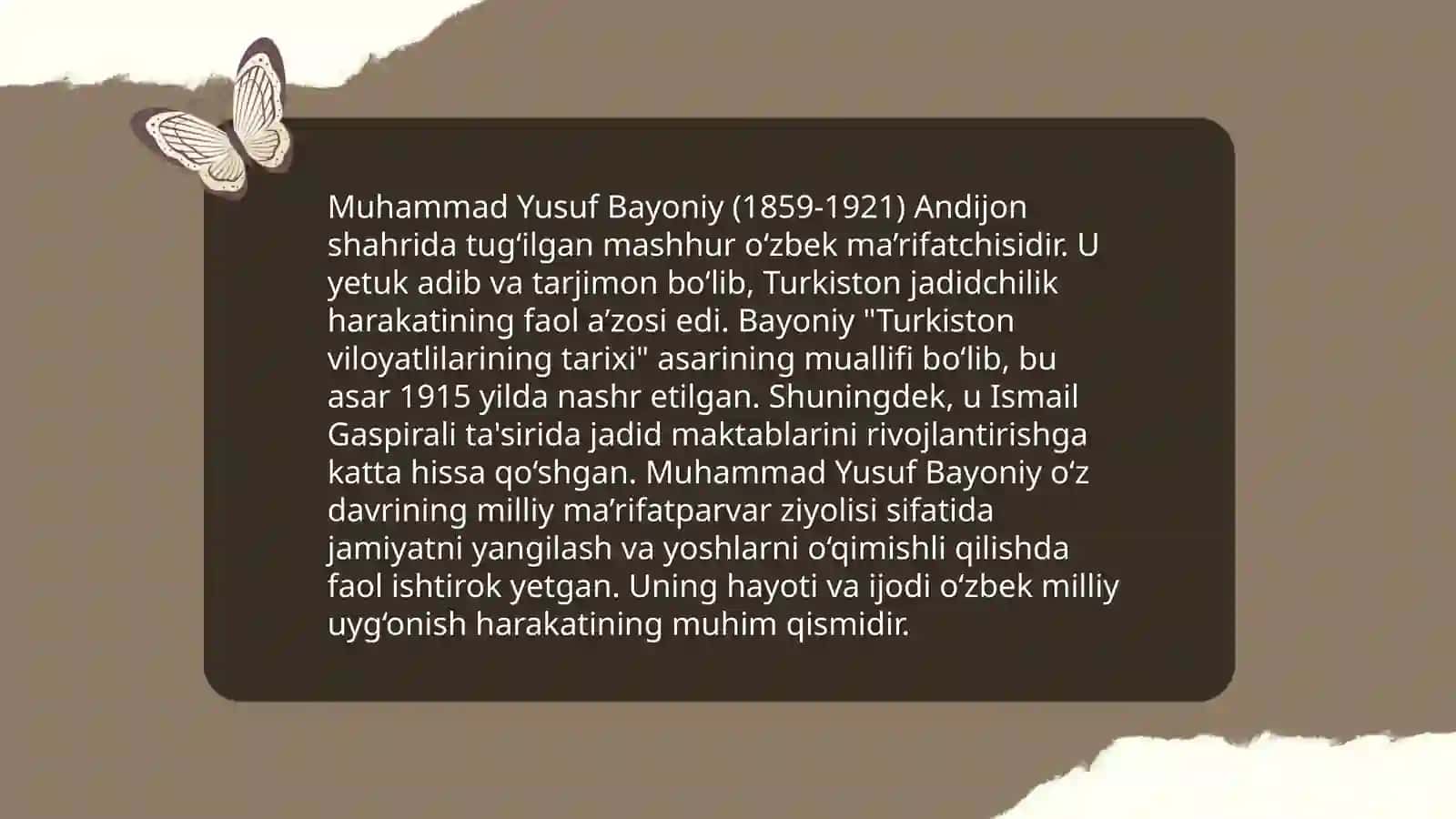 Muhammad Yusuf Bayoniy tarixlari 3