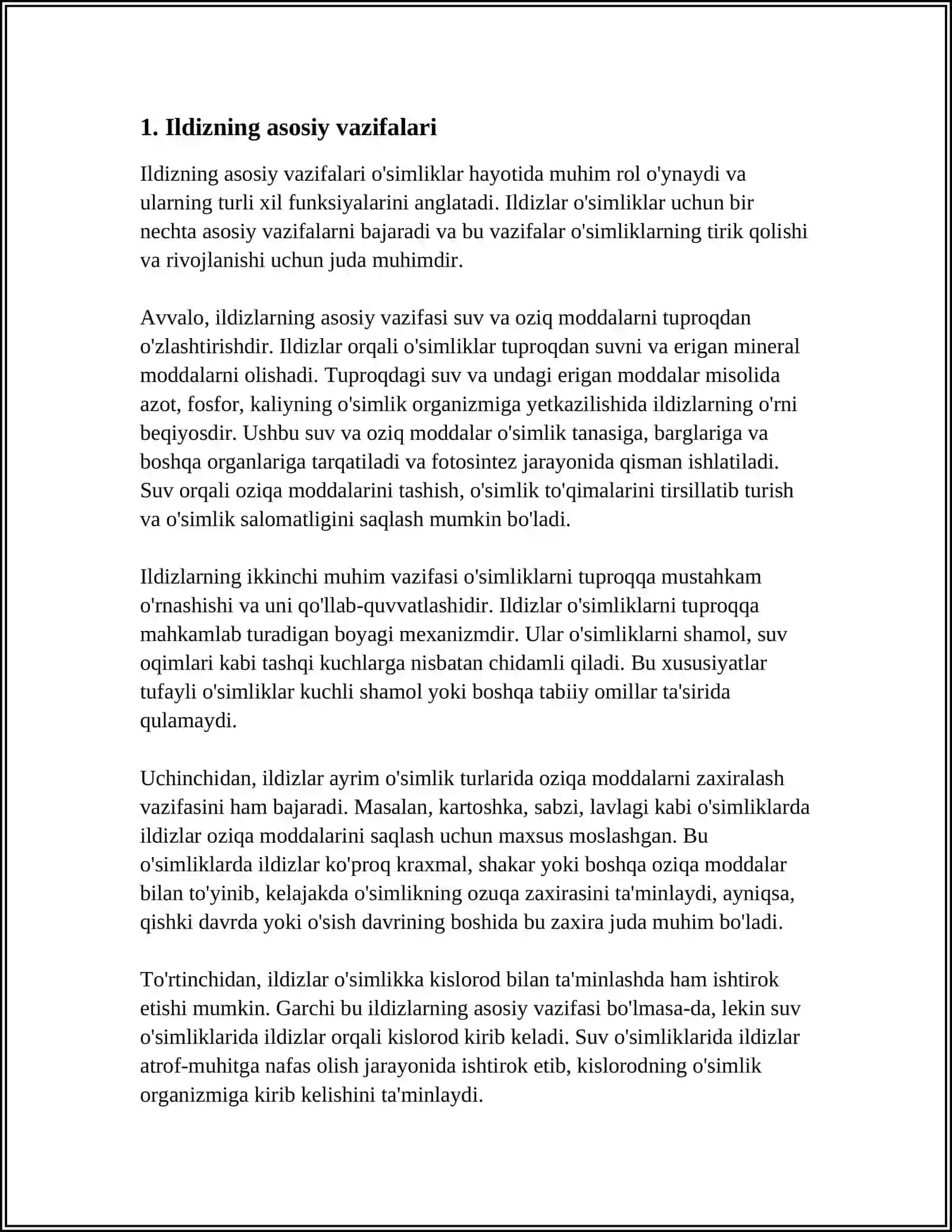 ILDIZ VA UNING VAZIFASI,ILDIZNING TURLAR 3