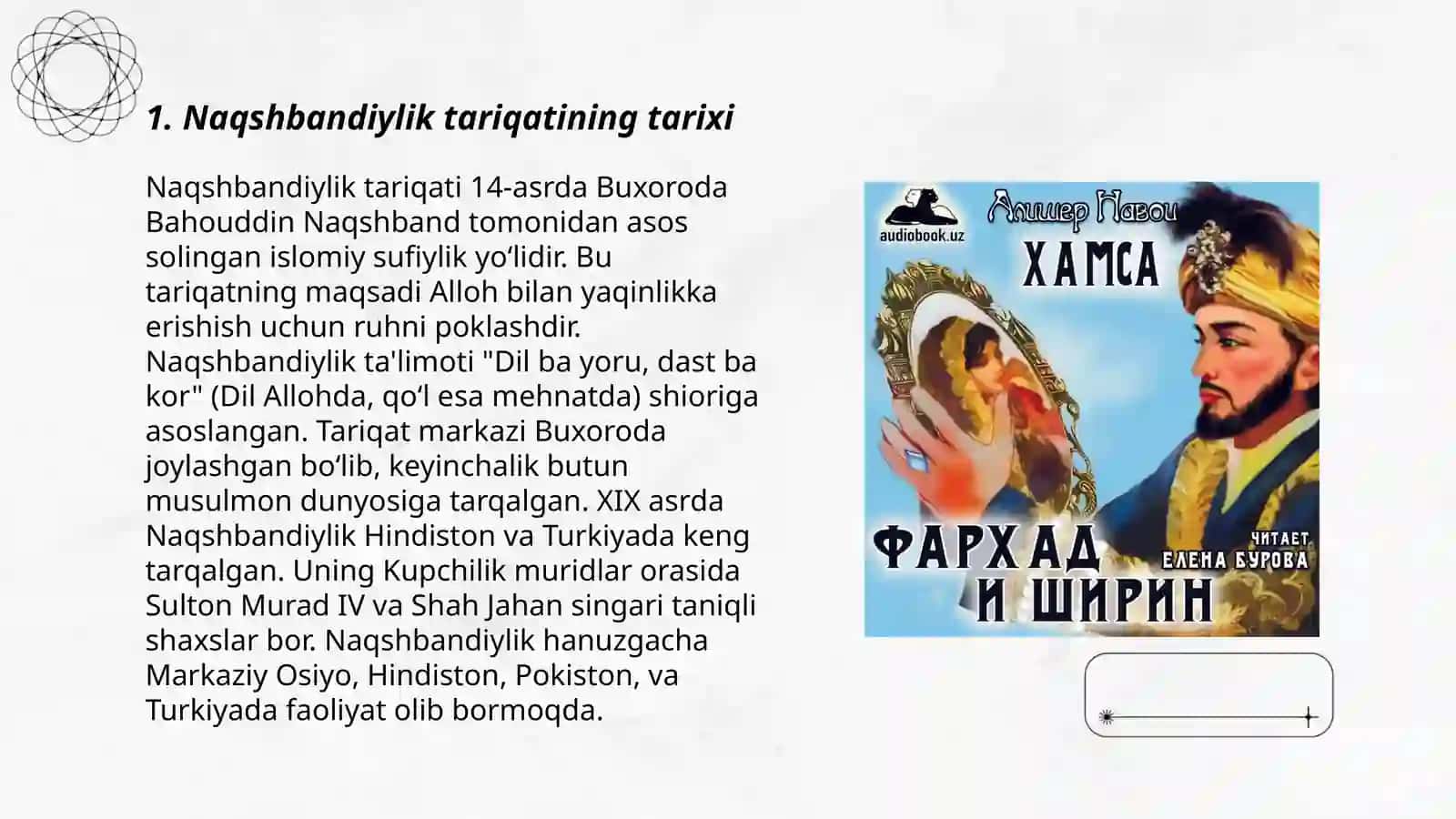 "Farhod va Shirin" dostonida naqshbandiylik tariqati muammolari 3