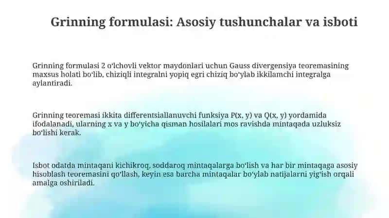 Grin formulasining bazi muhim tadbiqlari 3