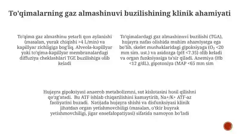 To‘qimada gaz almashinuvi 3