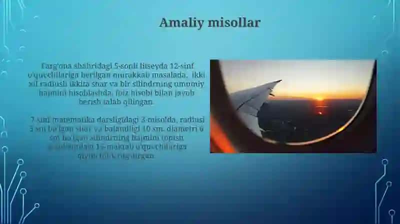 Silindr va Sfera Tenglamalari bilan Bog'liq Masalalarni Yechish Usullari 3