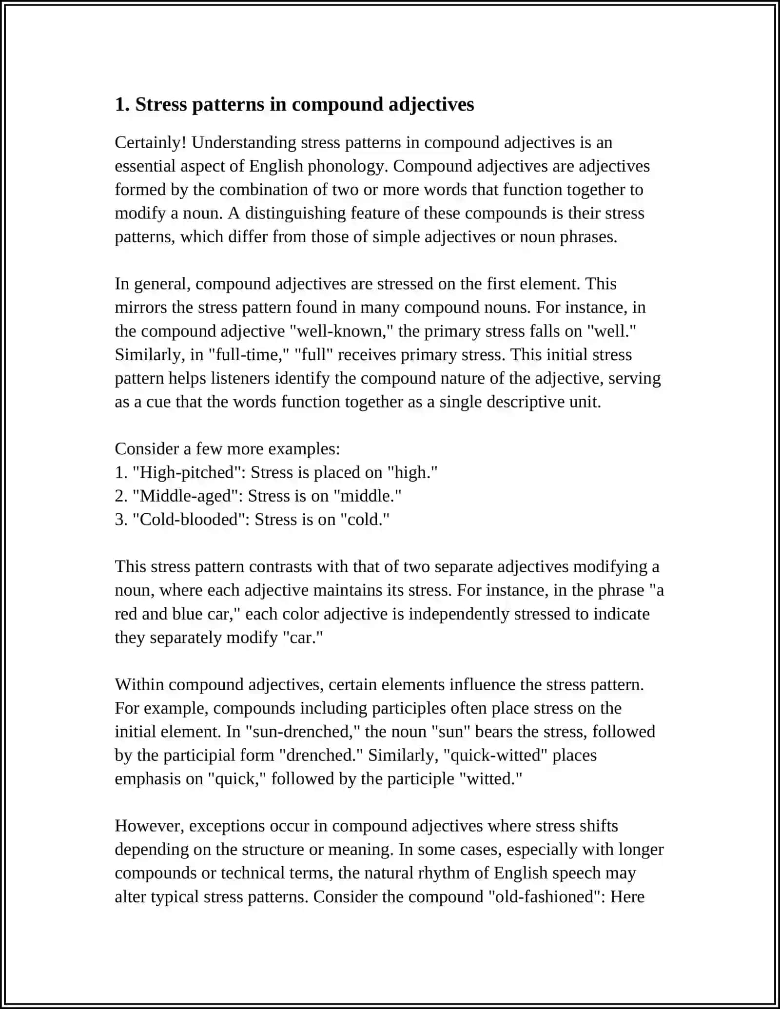 Stress in Compound Adjectives 3