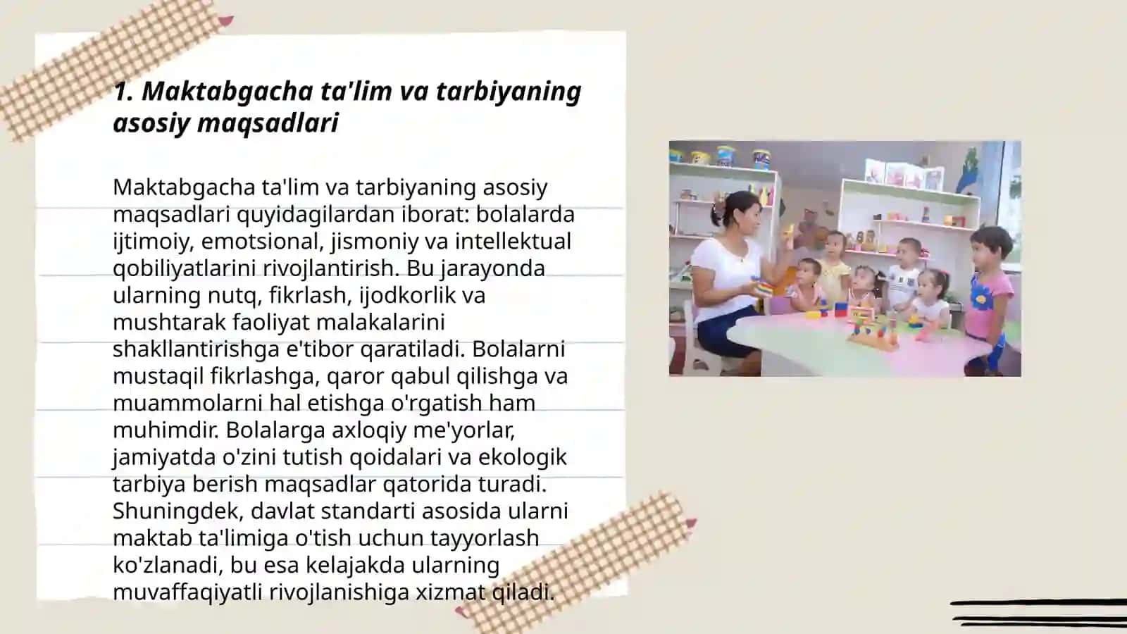 O'zbekiston Respublikasining, Maktabgacha ta'lim va tarbiya to'g'risidagi Qonuni 3