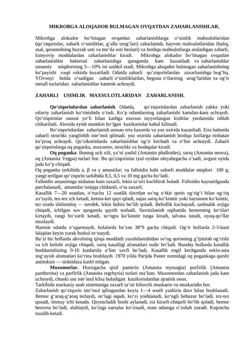 Ovqatdan zaharlanishlar va ularni oldini olish choralari 3