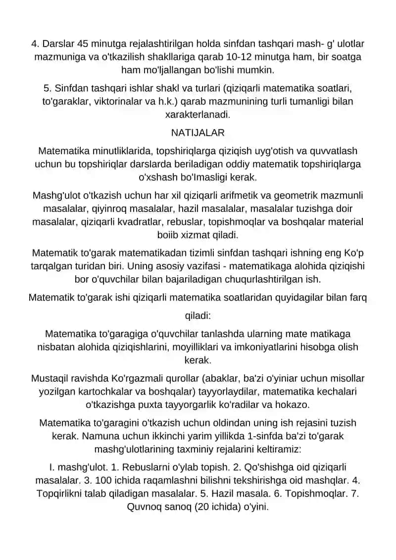 Sinfdan tashqari matematika mashg'ulotlari 3