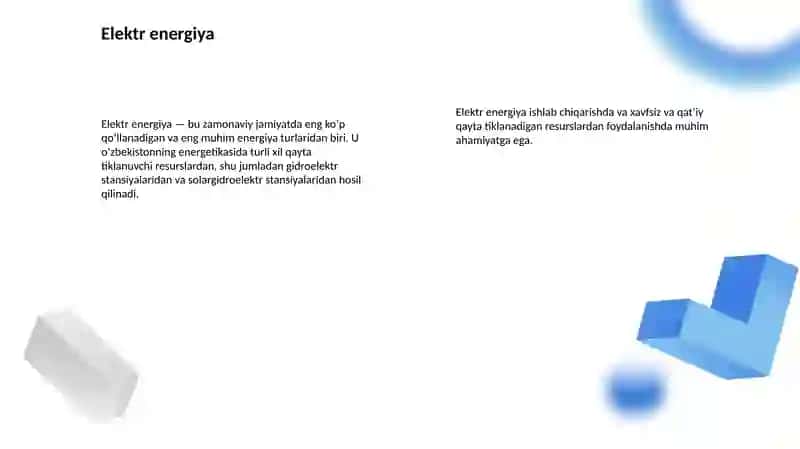 Qayta tiklanuvchi energiya manbalari va O‘zbekiston energetikasi 3