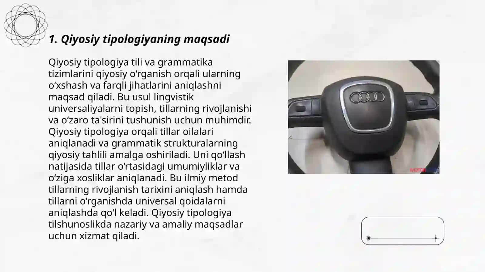 11-ma'ruza. Tillarni tasniflash qiyosiy va genetik tipologiya 3