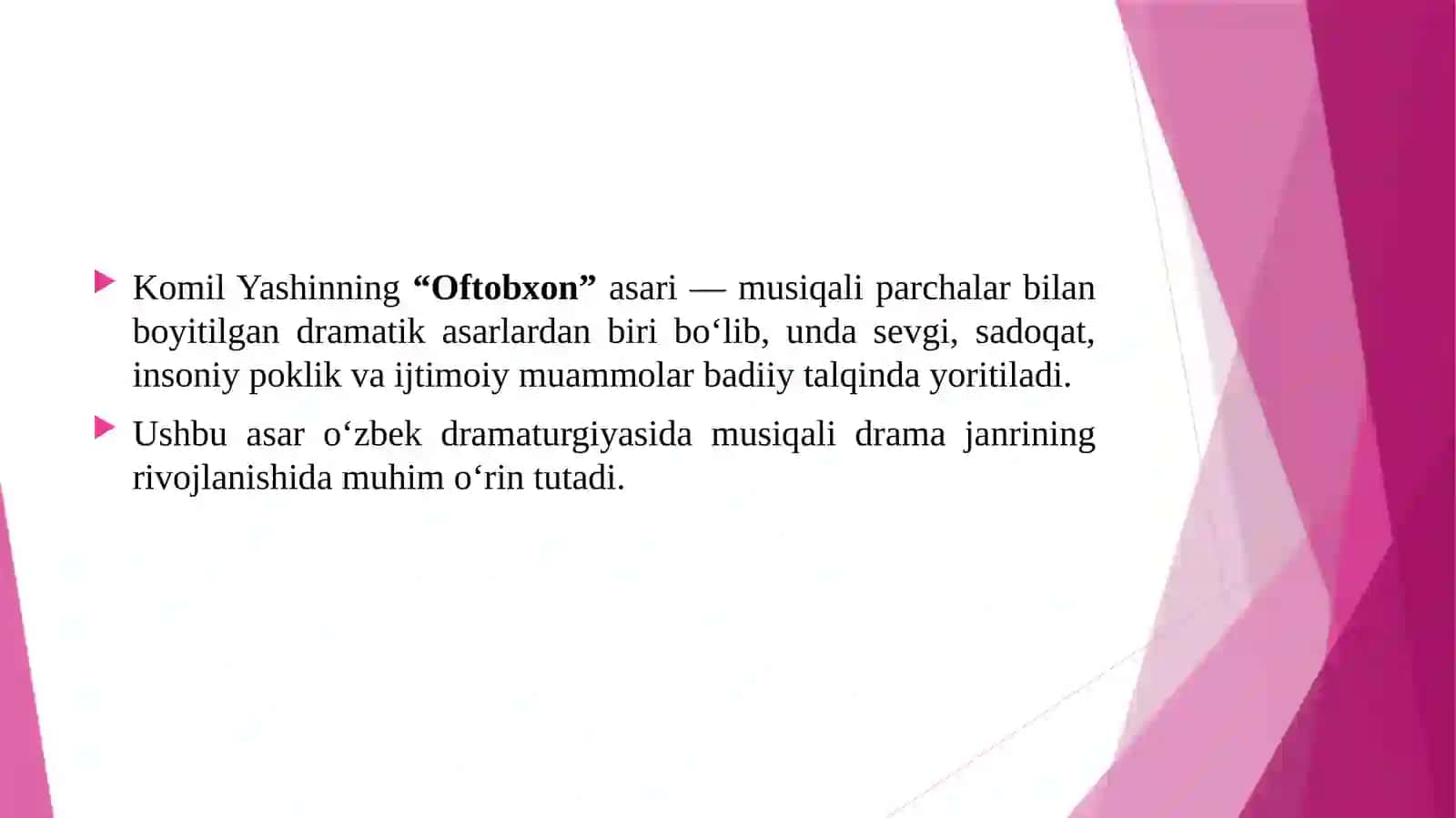 Komil Yashin Oftobxon (Musiqali parchadan dramalar) 3