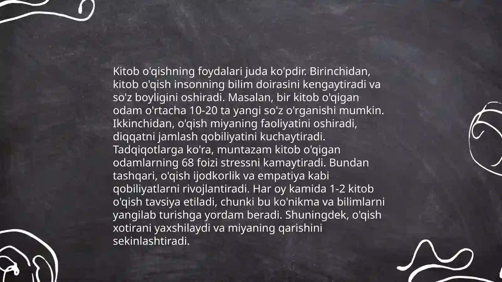 Kitob o'qishning foydalari 3