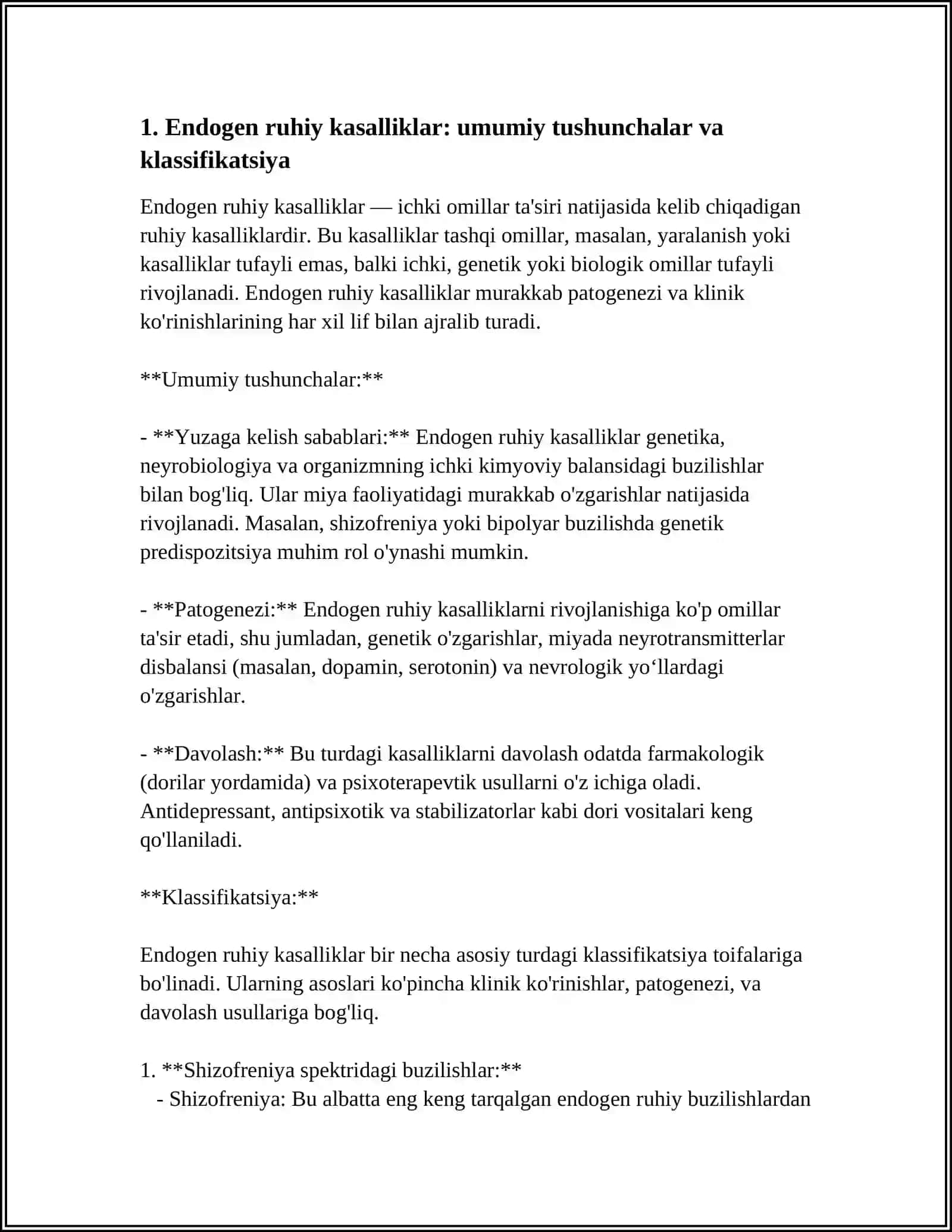 ENDOGEN RUXIY KASALLIKLAR, SHIZOFRENIYA,EPILEPSIYA 3