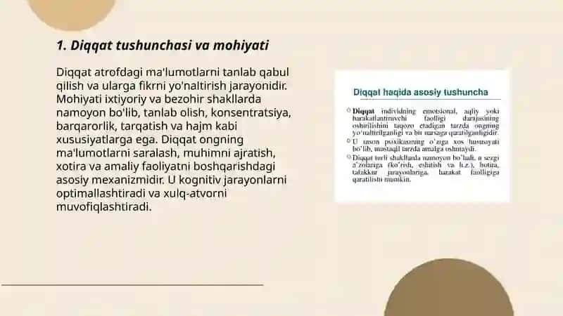 Diqqat haqida tushuncha.Diqqat turlari 3