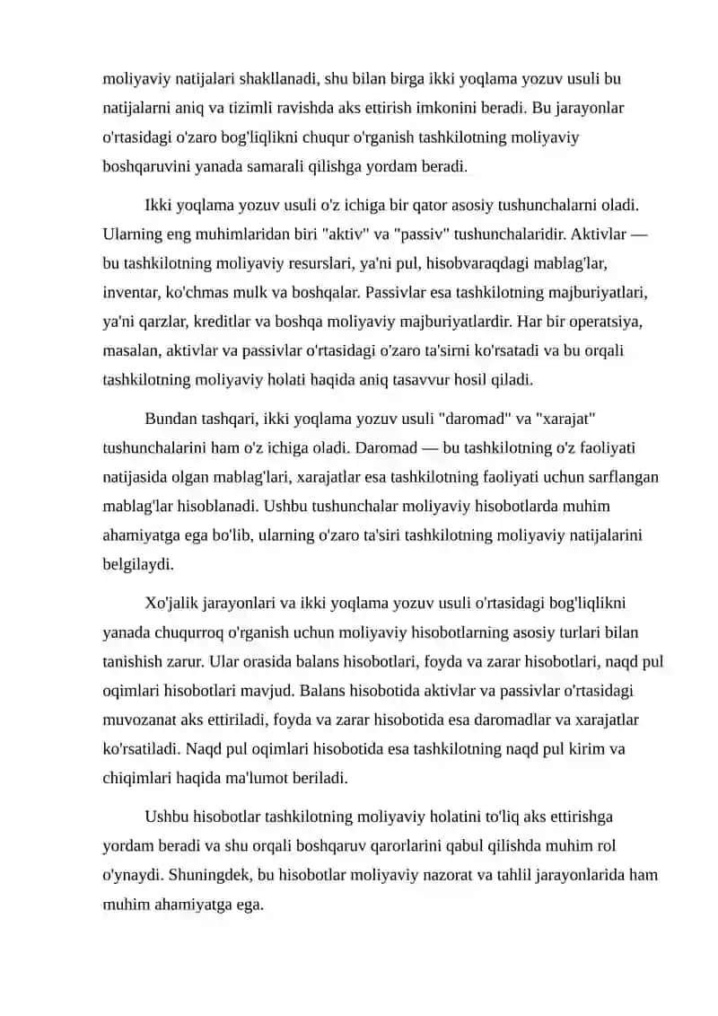 Xo'jalik jarayonlarini ikki yoqlama yozuv usullari bilan aks ettirish tartibi 3