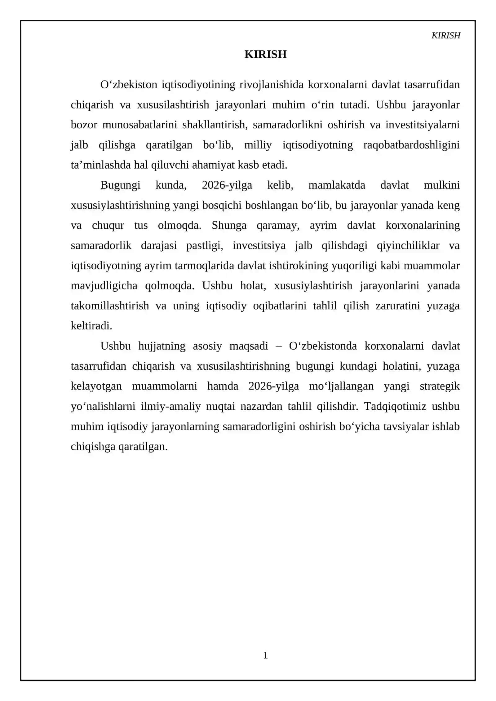 Korxonani davlat tasarrufidan chiqarish va xususilashtirish 3