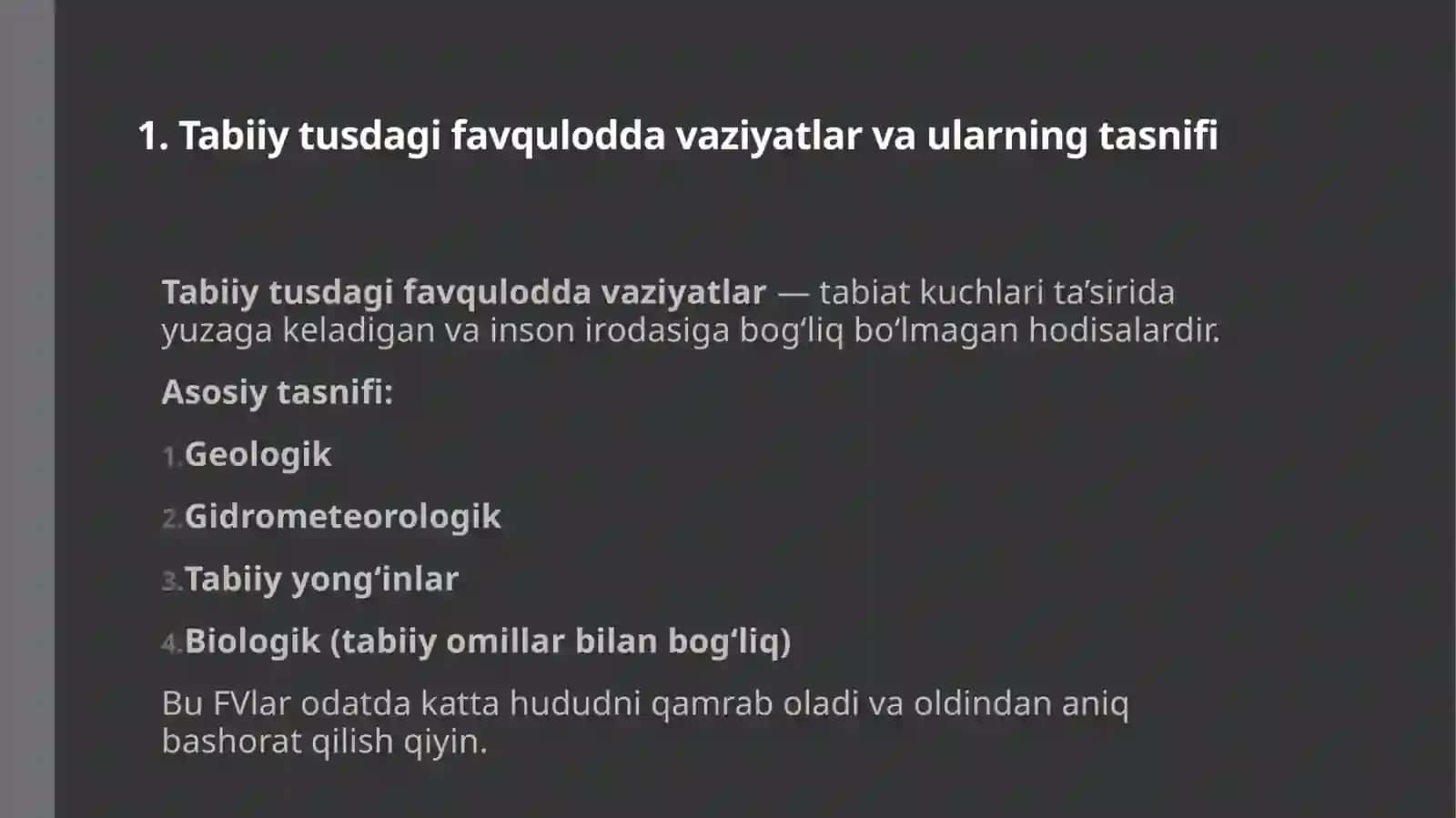 Favquloddavaziyatlar,ularningtasnifivatavsifi 3