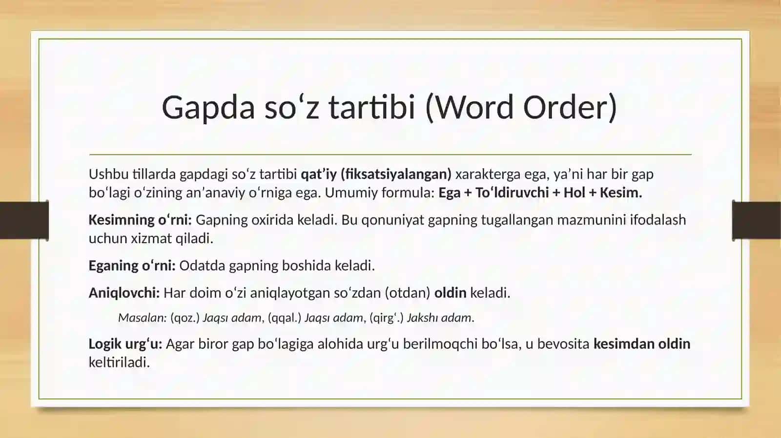 Qozoq, qoraqalpoq, qirgʻiz tillarining sintaktik xususiyatlari 3