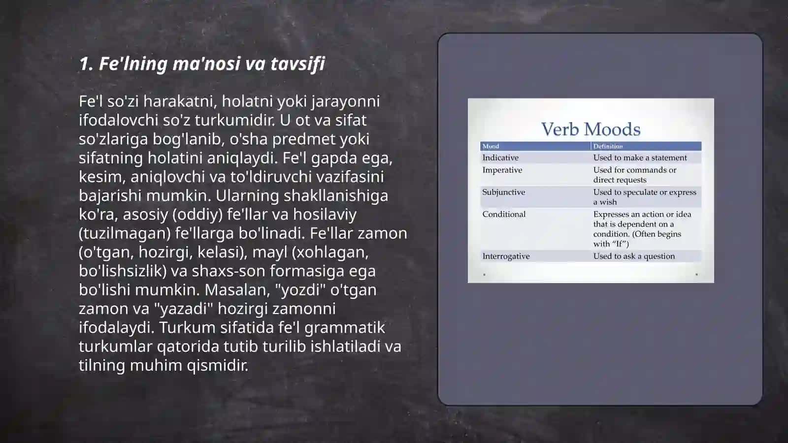 Fe'l va uning grammatik kategoriyalari 3