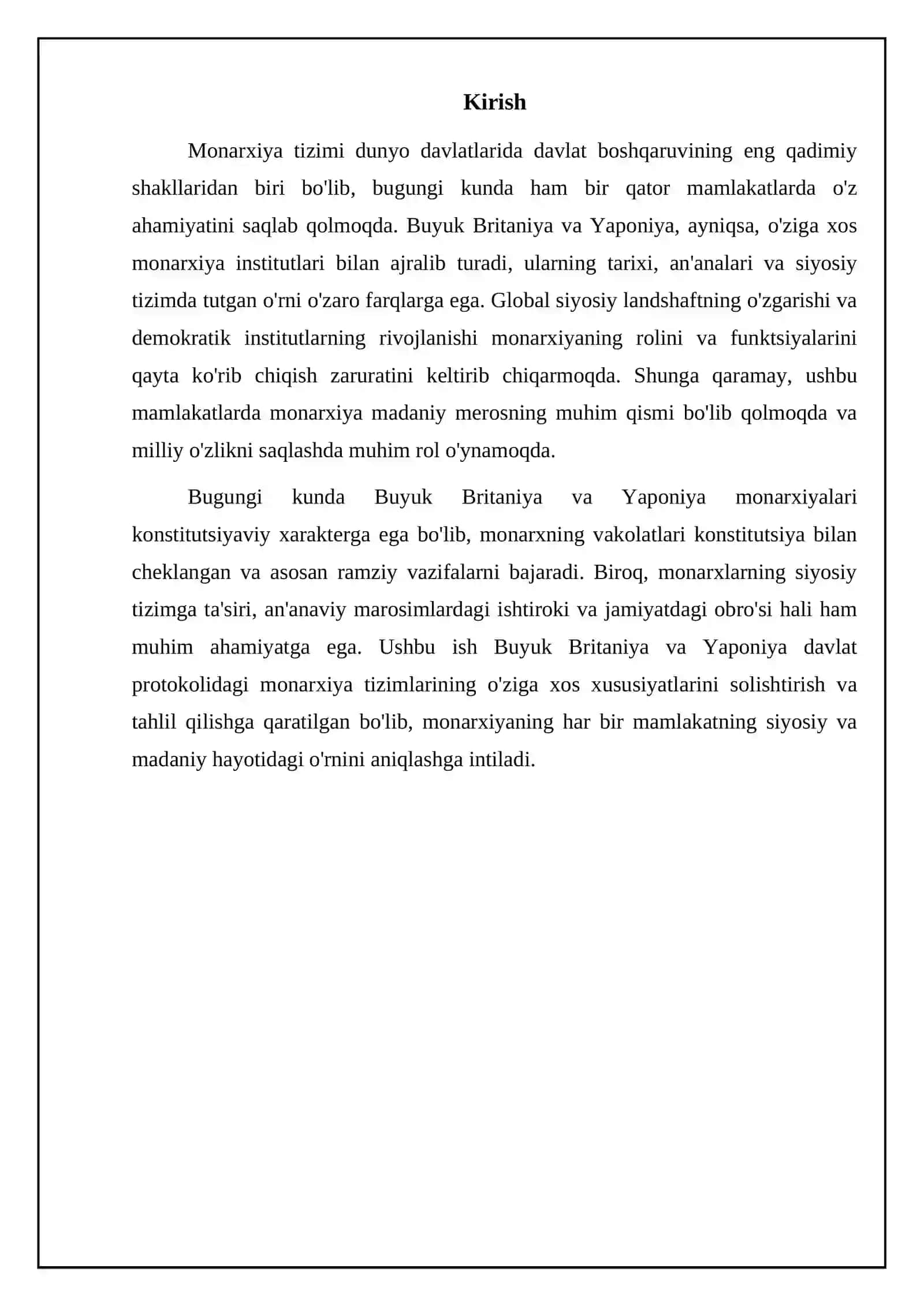 Buyuk britaniya va yaponiya davlatlari protokolinig monarxiya tizimiga xos xususiyatlari 3