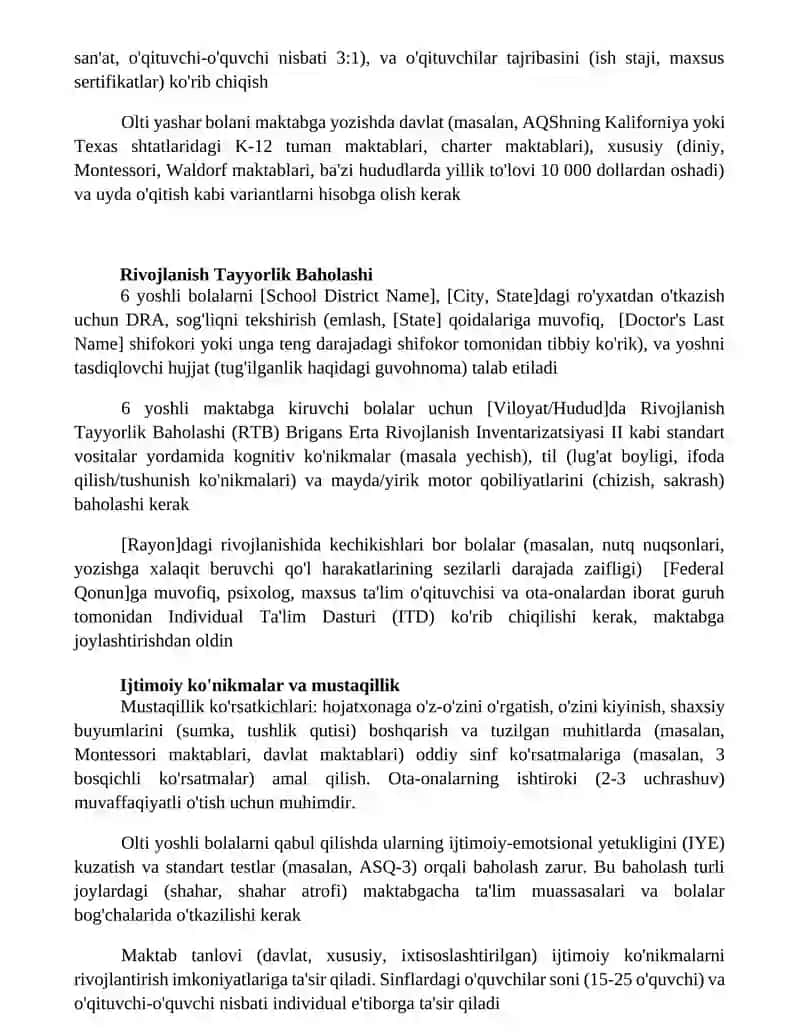 6 yoshli bolalarni maktabga qabul qilish bo’yicha yo’riqnoma 3