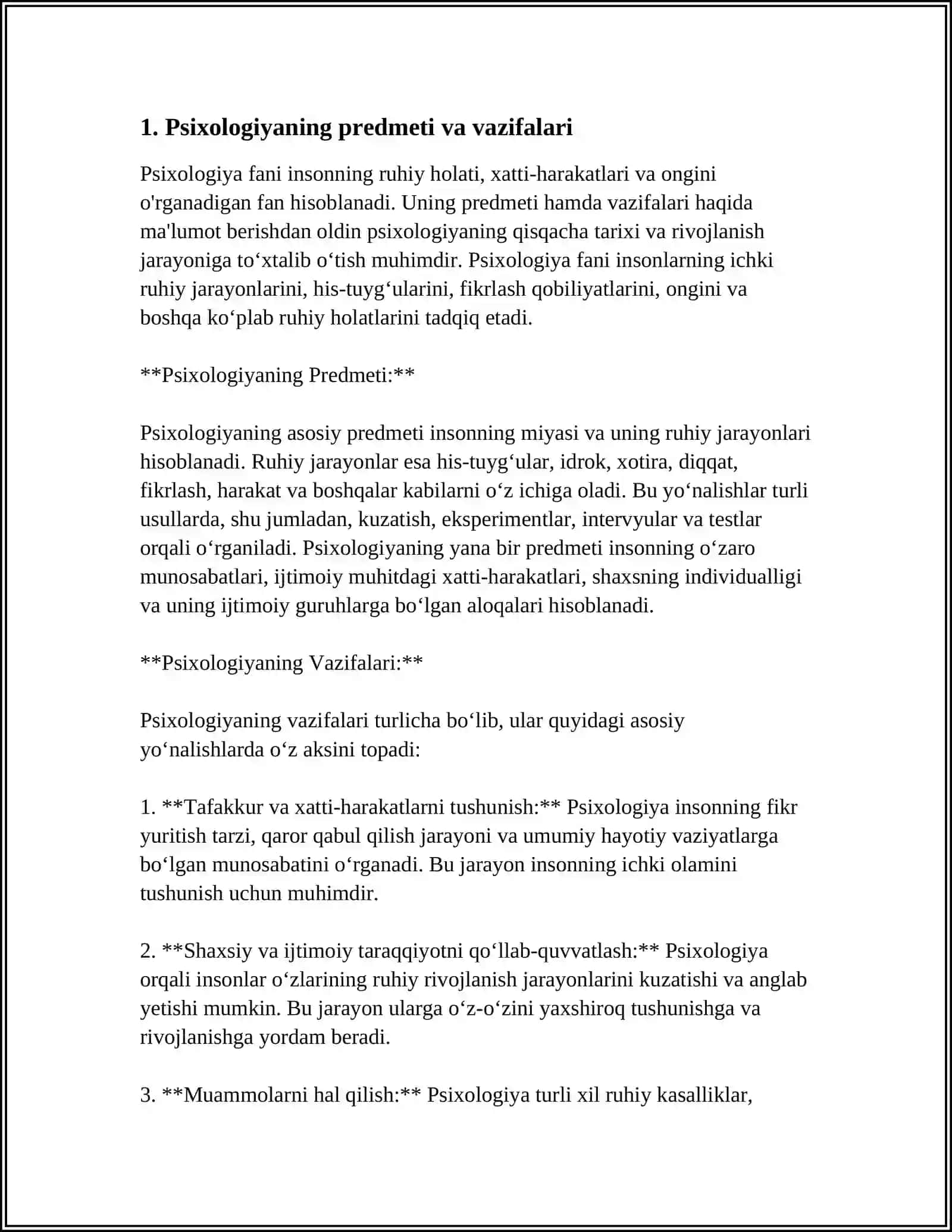 Psixologiya fanidan kurs 3