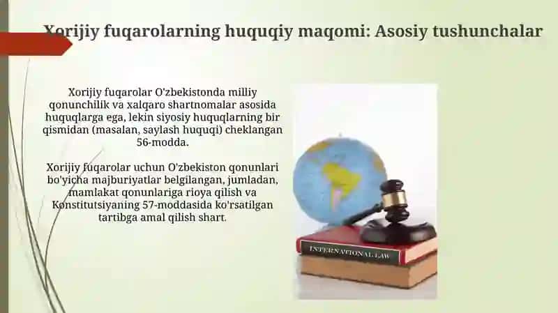 Chet el fuqarolari va fuqaroligi bòlmagan shaxslarning huquqiy holati 3