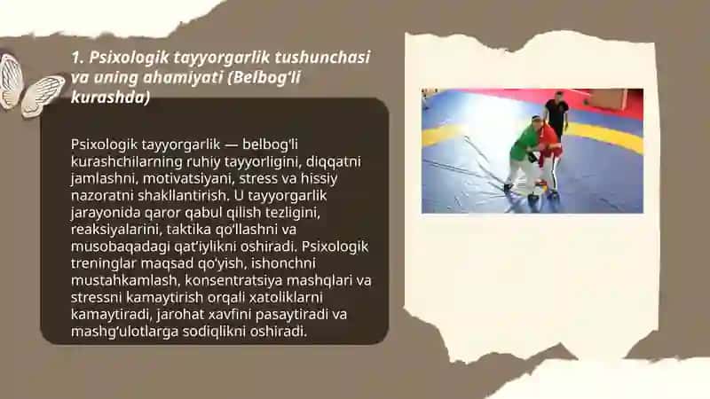Belbogʻli kurash fanidan Boshlangʻich Tayyorgarlik 3