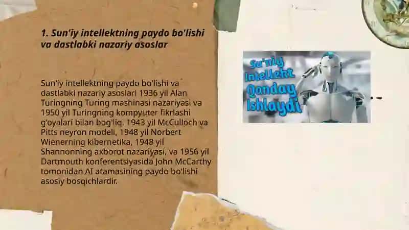 Sun'iy intelekni rivojlanish tarixi va qo'llash soxalari 3